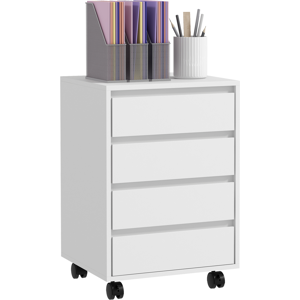 Homcom Lockable Wheels Mobile Filing Cabinet Four Drawers White 46w 40d 65h Homcom Lockable Wheels Mobile Filing Cabinet Four Drawers White 46w 40d 65h