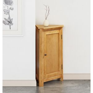 Hallowood Furniture Corner Storage Cupboard, Oak Veneer Wooden Low Cabinet With Shelf, Display Unit Hallowood Furniture Corner Storage Cupboard, Oak Veneer Wooden Low Cabinet With Shelf, Display Unit