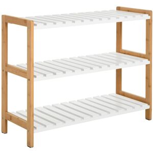 Homcom 3-Tier Shoe Rack Wood Frame Slatted Shelves Open Hygienic Storage 57x70cm Homcom 3-Tier Shoe Rack Wood Frame Slatted Shelves Open Hygienic Storage 57x70cm