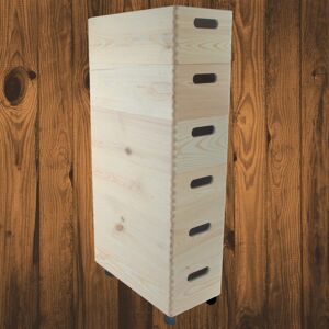 Woodeedoo 6 Tier Narrow Wooden Storage Wheeled Crates Stackable Slim Boxes 40x20x83.5 Cm Woodeedoo 6 Tier Narrow Wooden Storage Wheeled Crates Stackable Slim Boxes 40x20x83.5 Cm