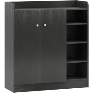 Homcom Shoe Storage Cabinet Footwear Rack Stand W/adjustable Shelves Black New Homcom Shoe Storage Cabinet Footwear Rack Stand W/adjustable Shelves Black New