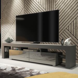 Mex Furniture Modern 200cm Tv Unit I Grey Cabinet Stand With Storage I High Gloss Doors Mex Furniture Modern 200cm Tv Unit I Grey Cabinet Stand With Storage I High Gloss Doors