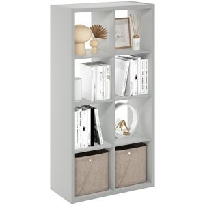 Furinno Cubicle Open Back Decorative Cube Storage Organizer, 8-Cube, Light Grey Furinno Cubicle Open Back Decorative Cube Storage Organizer, 8-Cube, Light Grey