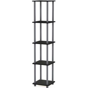 Furinno Turn-N-Tube 5-Tier Corner Square Rack Display Shelf, Black/grey Furinno Turn-N-Tube 5-Tier Corner Square Rack Display Shelf, Black/grey