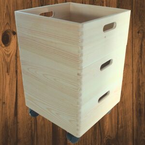Woodeedoo 3 Tier Square Pine Storage Crate Stack With Wheels Wooden Box Set 30x30x44.5cm Woodeedoo 3 Tier Square Pine Storage Crate Stack With Wheels Wooden Box Set 30x30x44.5cm