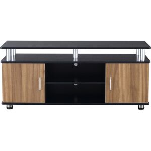 Homcom Stylish Tv Stand Entertainment Center With Storage Black Walnut Homcom Stylish Tv Stand Entertainment Center With Storage Black Walnut