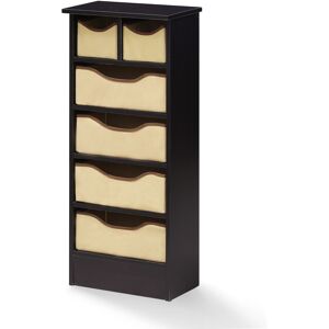 Furinno Mini 6 Drawer Organizer, Espresso Furinno Mini 6 Drawer Organizer, Espresso