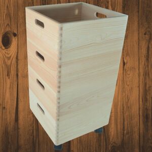 Woodeedoo 4 Tier Square Pine Storage Crate Stack With Wheels Wooden Box Set 30x30x57.5 Cm Woodeedoo 4 Tier Square Pine Storage Crate Stack With Wheels Wooden Box Set 30x30x57.5 Cm