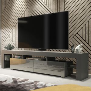 Olivia Furniture 200cm Tv Unit Sideboard Cabinet Dark Grey High Gloss Doors Modern Tv Stand Olivia Furniture 200cm Tv Unit Sideboard Cabinet Dark Grey High Gloss Doors Modern Tv Stand