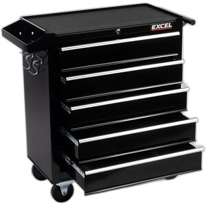 Excel Heavy Duty Roller Tool Cabinet Storage Chest Box Garage Workshop 5 Drawers Black Excel Heavy Duty Roller Tool Cabinet Storage Chest Box Garage Workshop 5 Drawers Black