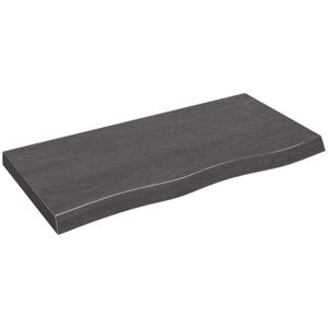 Wall Shelf Dark Grey 100x50x(2-6) Cm Treated Solid Wood Oak Vidaxl Wall Shelf Dark Grey 100x50x(2-6) Cm Treated Solid Wood Oak Vidaxl