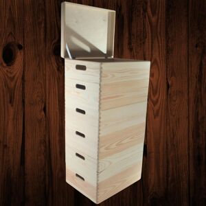 Woodeedoo 6 Tier Wooden Storage Crate Set Stackable Pine Boxes Lid Handles 40x30x79.5 Cm Woodeedoo 6 Tier Wooden Storage Crate Set Stackable Pine Boxes Lid Handles 40x30x79.5 Cm