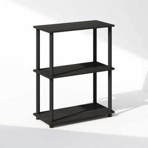 Furinno Turn-N-Tube 3-Tier Bookcase With Display Rack, Espresso/black Furinno Turn-N-Tube 3-Tier Bookcase With Display Rack, Espresso/black