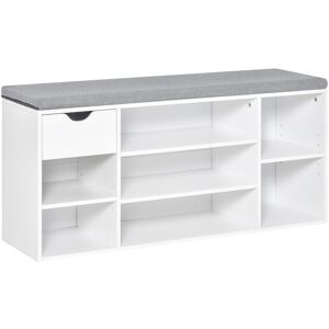 Homcom Shoe Storage Cabinet Bench - Entryway Organizer - White & Grey Homcom Shoe Storage Cabinet Bench - Entryway Organizer - White & Grey