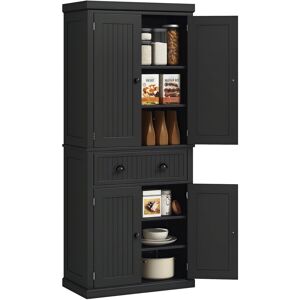Homcom Freestanding Kitchen Storage Cabinet Drawers Cupboards Shelves Black Homcom Freestanding Kitchen Storage Cabinet Drawers Cupboards Shelves Black