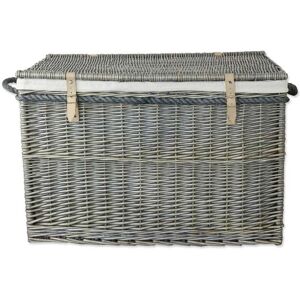 Large Wicker Storage Chest Trunk Hamper Antique Wash Willow Woven Bedroom Toybox Large Wicker Storage Chest Trunk Hamper Antique Wash Willow Woven Bedroom Toybox