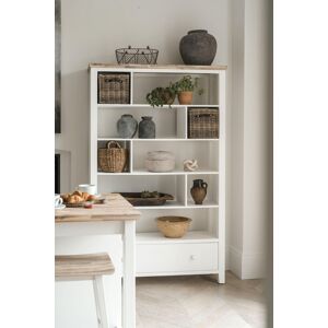 Statement Furniture White Wooden Room Divider Shelving Unit With Storage Baskets & Drawer 120x190cm Statement Furniture White Wooden Room Divider Shelving Unit With Storage Baskets & Drawer 120x190cm