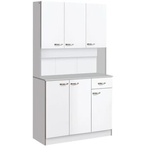 Homcom Kitchen Cupboard Freestanding Storage Cabinet 6 Doors Drawers Adjustable Shelves Homcom Kitchen Cupboard Freestanding Storage Cabinet 6 Doors Drawers Adjustable Shelves