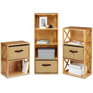 Relaxdays Bamboo Shelf With Basket Storage Unit Free-Standing For Small Spaces 3 Tiers Relaxdays Bamboo Shelf With Basket Storage Unit Free-Standing For Small Spaces 3 Tiers