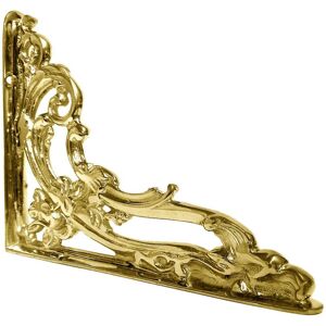 Black Country Metal Works Ornate Scroll Design Wall Bracket In Polished Brass – 9 1/2” X 7 1/2” Black Country Metal Works Ornate Scroll Design Wall Bracket In Polished Brass – 9 1/2” X 7 1/2”