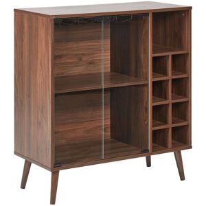 Beliani Cabinet With Glass Display Dark Wood Tullamore Beliani Cabinet With Glass Display Dark Wood Tullamore