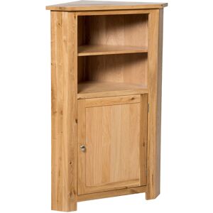 Hallowood Furniture Storage Cupboard, Tall Oak Corner Display Unit, Wooden Low Cabinet With Shelves Hallowood Furniture Storage Cupboard, Tall Oak Corner Display Unit, Wooden Low Cabinet With Shelves