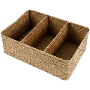 Sodial 2x(3-Section Wicker Baskets For Shelves, Hand-Woven Seagrass Storage7922 Sodial 2x(3-Section Wicker Baskets For Shelves, Hand-Woven Seagrass Storage7922