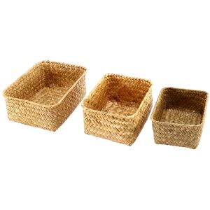 Sodial 3x(Seagrass Storage Basket, Multisize Handmade Rattan Shelf Baskets & Home9706 Sodial 3x(Seagrass Storage Basket, Multisize Handmade Rattan Shelf Baskets & Home9706