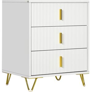 Homcom 3 Drawer Dresser, Chest Of Drawers Storage Cabinet, White Homcom 3 Drawer Dresser, Chest Of Drawers Storage Cabinet, White