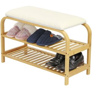 Taylor Bamboo Shoe Bench Shoe Storage Rack Cabinet Organiser With Cushion Padded Seat Taylor Bamboo Shoe Bench Shoe Storage Rack Cabinet Organiser With Cushion Padded Seat