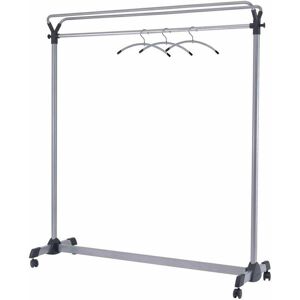 Alba Clothes Rack Rail Mobile Garment Metal Black & Silver 150 X 50 X 170cm Alba Clothes Rack Rail Mobile Garment Metal Black & Silver 150 X 50 X 170cm