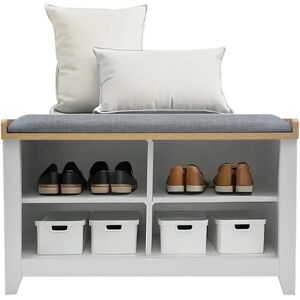 Taylor Hallway Shoe Storage Bench Grey With Padded Seat 4 Shelves Entryway Shoe Rack Taylor Hallway Shoe Storage Bench Grey With Padded Seat 4 Shelves Entryway Shoe Rack