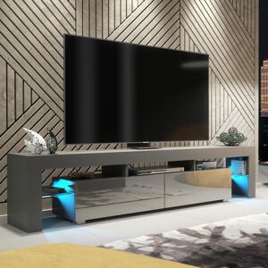 Olivia Furniture 200cm Dark Grey Gloss TV Unit - TV Type Olivia Furniture 200cm Dark Grey Gloss TV Unit - TV Type