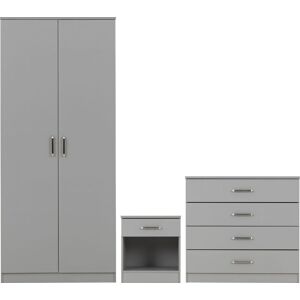 Seconique Dakota Light Grey Trio Bedroom Set, 2 Door Wardrobe, Bedside & Chest Of Drawers Seconique Dakota Light Grey Trio Bedroom Set, 2 Door Wardrobe, Bedside & Chest Of Drawers