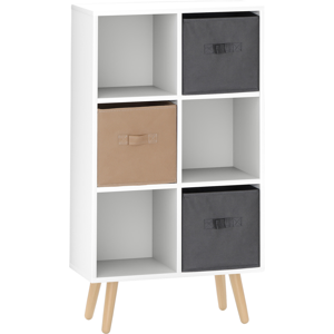 Homcom Freestanding 6-Cube Storage Cabinet With 3 Drawers White Homcom Freestanding 6-Cube Storage Cabinet With 3 Drawers White