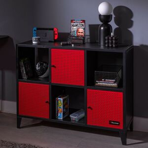 X Rocker Mesh-Tek 6 Cube Storage Cabinet Wide Shelving Unit Black Red Clearance X Rocker Mesh-Tek 6 Cube Storage Cabinet Wide Shelving Unit Black Red Clearance