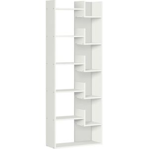 Homcom 6-Tier Bookshelf Freestanding Decorative Storage Shelves, White Homcom 6-Tier Bookshelf Freestanding Decorative Storage Shelves, White