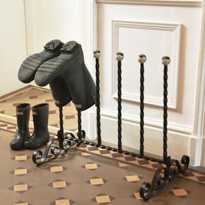 Black Country Metal Works Black Iron Traditional Freestanding 3 Pair Wellington Boot Rack Black Country Metal Works Black Iron Traditional Freestanding 3 Pair Wellington Boot Rack