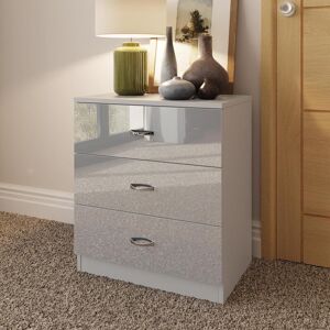 Fwstyle Grey Gloss Large 3 Drawer Bedroom Chest High Gloss Fronts Matt Frame Fwstyle Grey Gloss Large 3 Drawer Bedroom Chest High Gloss Fronts Matt Frame