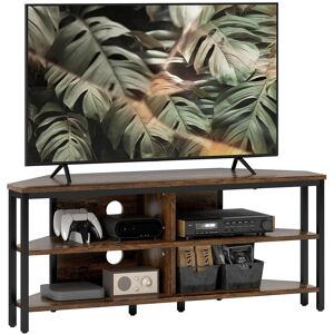 Homcom 50" Tv Stand Cabinet Tv Unit Storage Shelves Home Furniture Rustic Brown Homcom 50" Tv Stand Cabinet Tv Unit Storage Shelves Home Furniture Rustic Brown