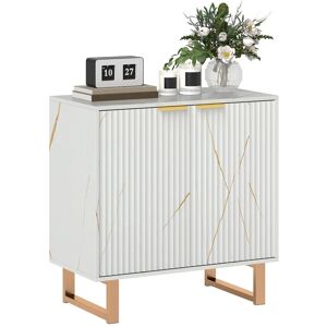 Homcom Sideboard Buffet Cabinet W/ 2 Doors & Adjustable Shelves White/gold-Tone Homcom Sideboard Buffet Cabinet W/ 2 Doors & Adjustable Shelves White/gold-Tone