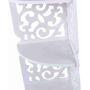 ㄧwhite Hollow Carved 4 Tier Corner Shelf Bookcase Display Cosmetic Storage ㄧwhite Hollow Carved 4 Tier Corner Shelf Bookcase Display Cosmetic Storage