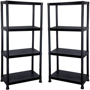Thrink 2 X 4 Tier Black Plastic Shelving Shelves Racking Storage Shelf Unit New Thrink 2 X 4 Tier Black Plastic Shelving Shelves Racking Storage Shelf Unit New