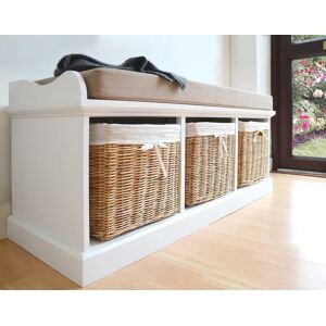 Statement Furniture White Storage Bench Wooden Bench With Baskets Hallway Storage Tetbury Furniture Statement Furniture White Storage Bench Wooden Bench With Baskets Hallway Storage Tetbury Furniture
