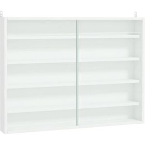 Homcom 5-Tier Wall Display Shelf Unit Cabinet W/ Shelves Glass Doors White Homcom 5-Tier Wall Display Shelf Unit Cabinet W/ Shelves Glass Doors White