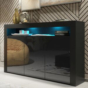 Olivia Furniture 155cm Modern Tv Unit Sideboard Cabinet Black High Gloss Doors Free Led Olivia Furniture 155cm Modern Tv Unit Sideboard Cabinet Black High Gloss Doors Free Led