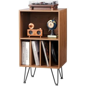 Vevor 3-Tier Record Player Stand Metal Vinyl Record Stand Storage Brown Vevor 3-Tier Record Player Stand Metal Vinyl Record Stand Storage Brown