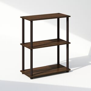 Furinno Turn-N-Tube 3-Tier Bookcase With Display Rack, Walnut/brown Furinno Turn-N-Tube 3-Tier Bookcase With Display Rack, Walnut/brown