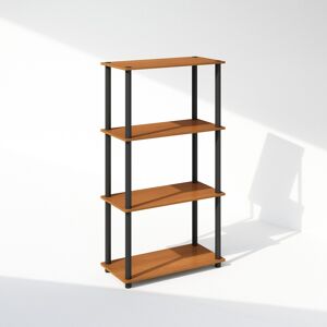 Furinno Turn-N-Tube 4-Tier Bookcase With Display Rack, Light Cherry/black Furinno Turn-N-Tube 4-Tier Bookcase With Display Rack, Light Cherry/black