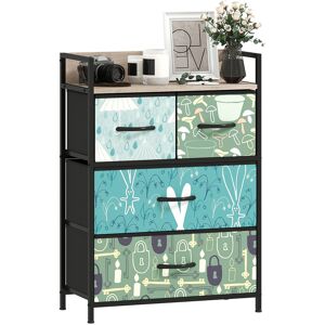 Homcom Chest Of Drawers Blue 60x29x85cm Mdf Steel Fabric 4-Drawer Dresser Non-Wovenpu Homcom Chest Of Drawers Blue 60x29x85cm Mdf Steel Fabric 4-Drawer Dresser Non-Wovenpu